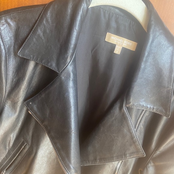 Michael Kors black leather jacket - Picture 3 of 6